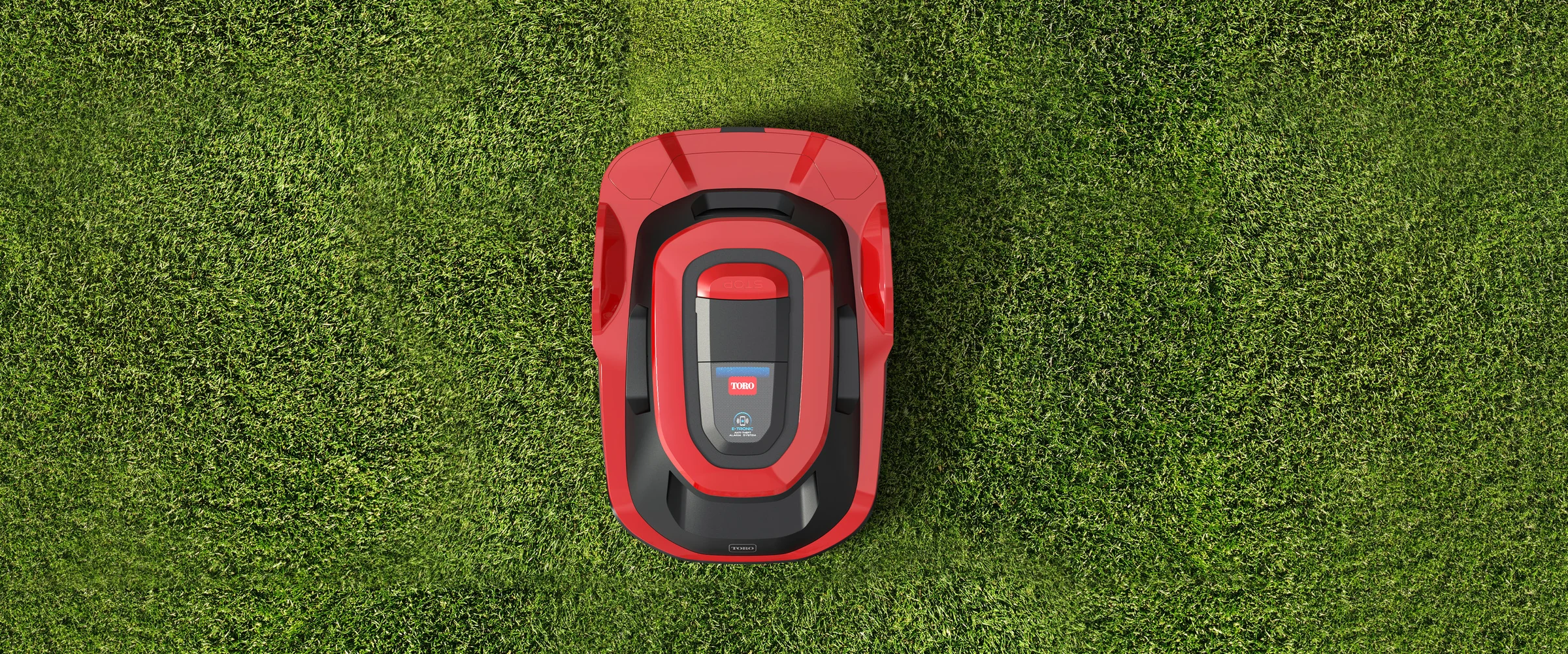 Haven autonomous mower top-down on grass