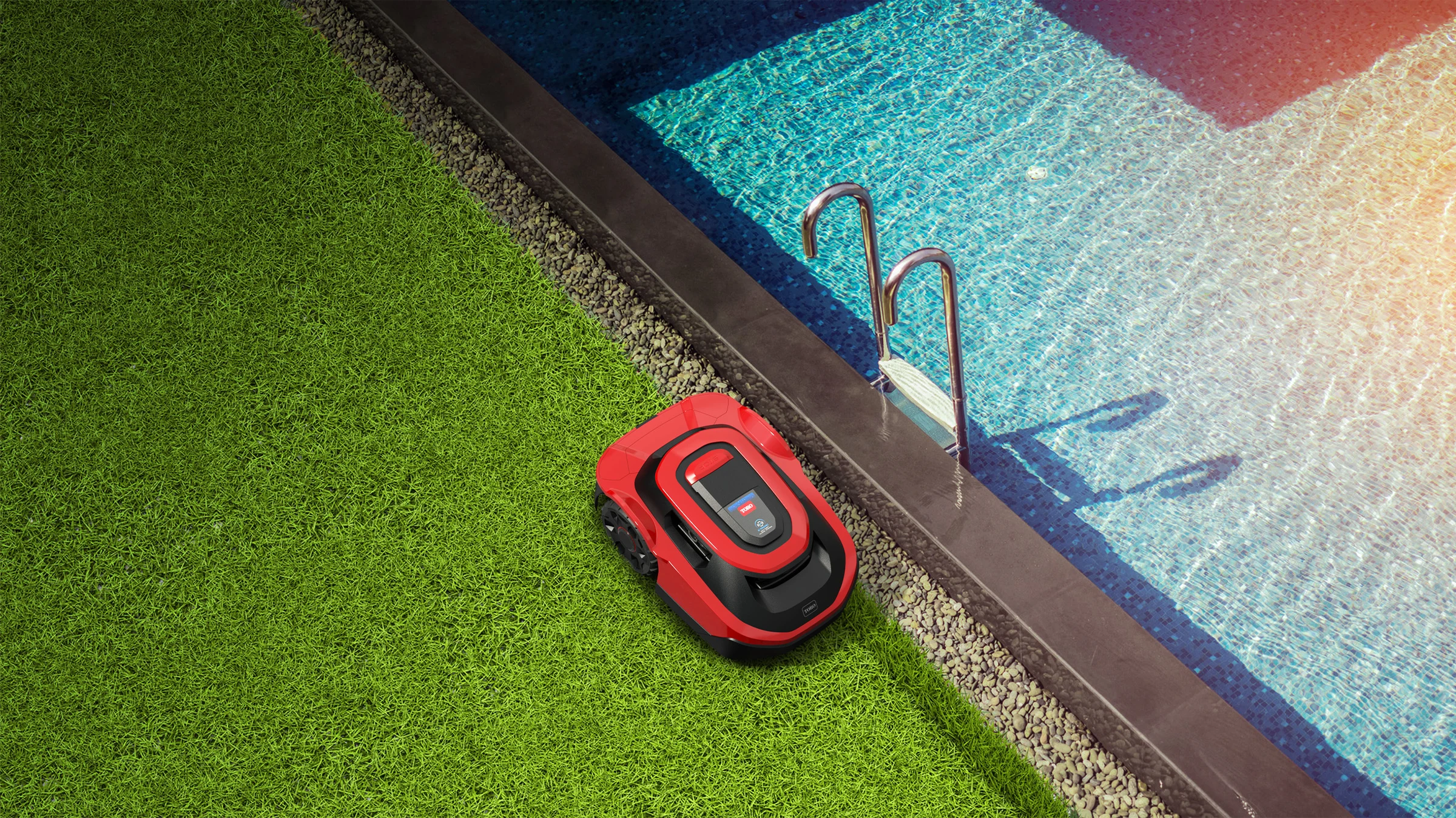Haven autonomous mower front view on golf course