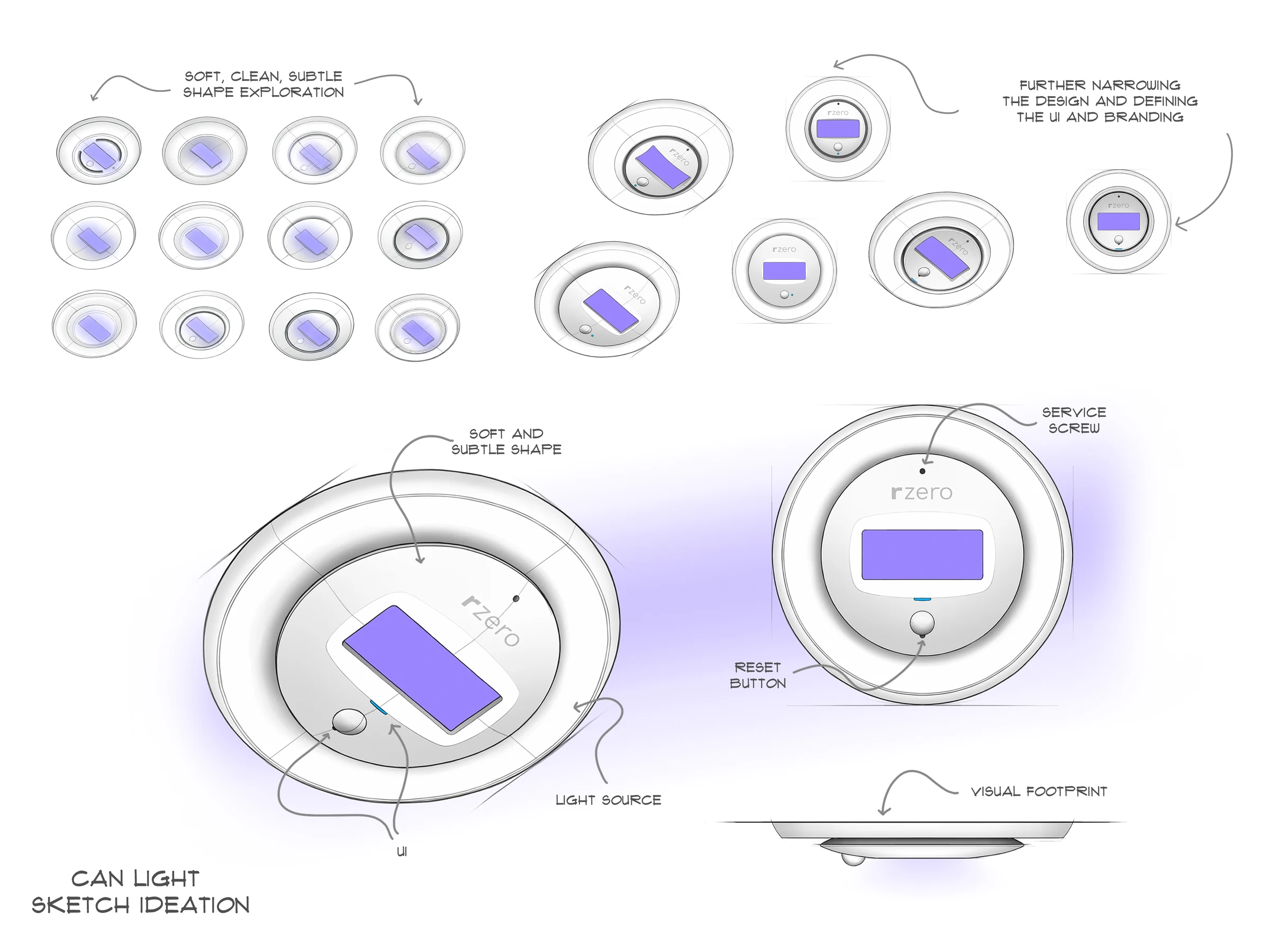 Can light ideation phase — soft clean shape exploration